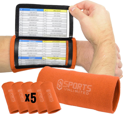 Sports Unlimited Adult Triple Wrist Coach, Football Wristbands for Plays, Baseball Wristbands,