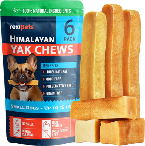 100% Natural Yak Cheese Himalayan Dog Chews, Lactose Free, Dental Cleaning Chews for Small, Medium & Large Dogs