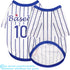 Sleek Striped Dog Vest: Sleeveless Baseball-Style Shirt for Small, Medium, Large Breeds, Comfortable Blue L