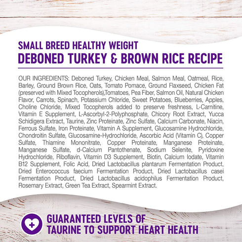 Wellness Natural Pet Food Complete Health Natural Dry Small Breed Healthy Weight Dog Food, Turkey & Rice, 4 Pound (Pack
