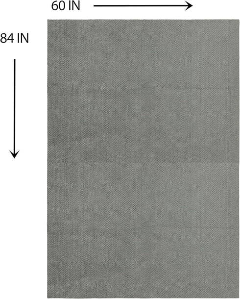 5' 7' Mohawk Home Pet Play Pen Moisture Barrier Mat Utility Solid Gray X Other Perfect for Kitchen, Living Room, Kids