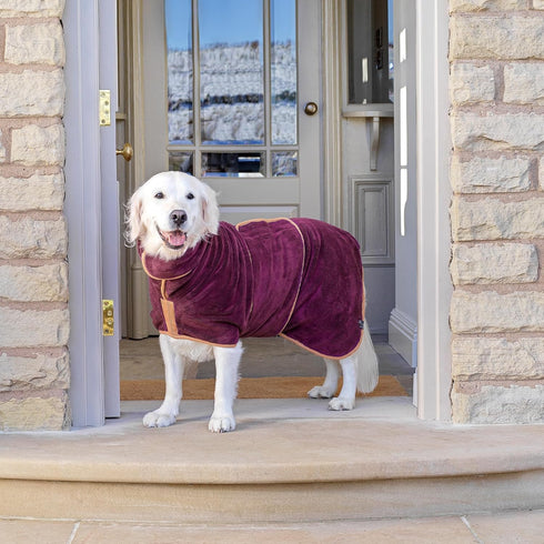 Lucky Pooch Dog Robe - Luxurious Dog Bathrobe - Ultra Absorbent Dries Your Dogs in Minutes! Double-Layer, Super Soft