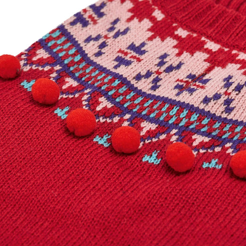 Blueberry Pet Icelandic Lopi Pullover Dog Sweater, Holiday Red, Back Length 16", Pack of 1