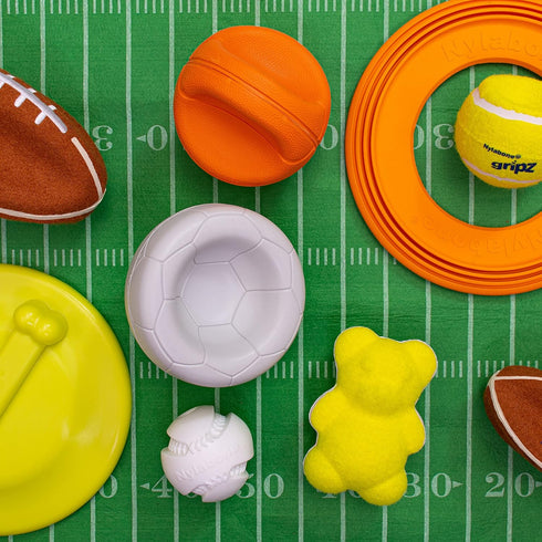 Nylabone Power Play Tennis Teddy Gripz Bear Dog Toy, Medium (1 Count)