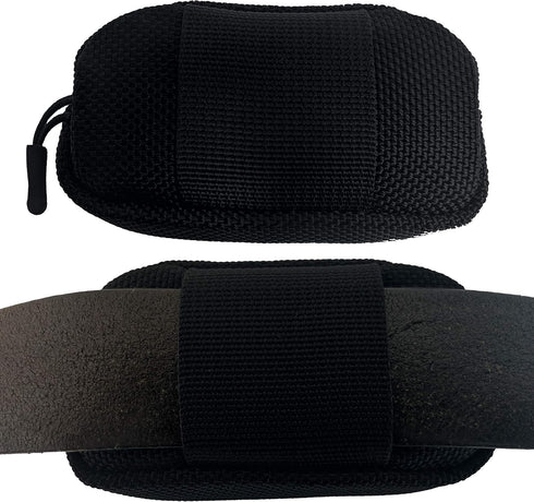 Spy Spot Waterproof Small Pouch with Zipper - Oxford Thick Fabric - Multi-purpose Bag with Loop Attachment - GPS Tracker Case, Dog Collar Pouch - Black