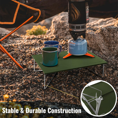 Backpacking, TREKOLOGY Compact Mini Camping Table Portable, Ultralight, Folding Design Small, Lightweight Surface