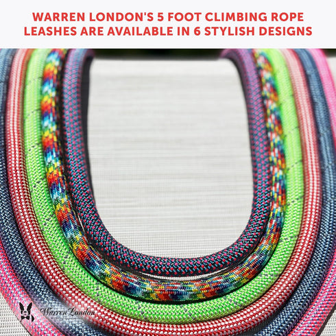 Warren London Climbing Rope Dog Leash - 5ft Length with Reflective Options, Ergonomic Grip for Heavy Duty Dogs