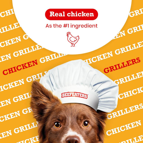Beefeaters Dog Treats - Chicken Grillers, 2.22 oz, Case of 12 | Oven-Baked Real Chicken Dog Treat