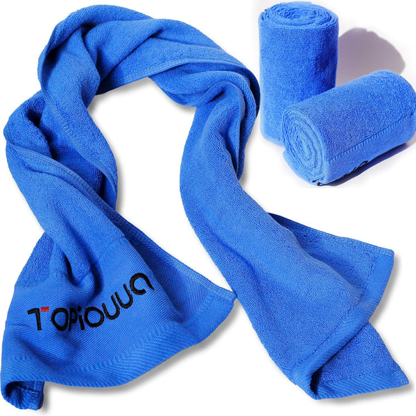 Unisex Sports Towels (Set of 2) Upgraded Version-Ultra-Soft Premium Quality100% Cotton Sweat-Absorbing