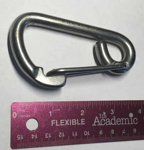 US STAINLESS 2 Pieces Stainless Steel 316 Spring Hook Carabiner, 3/8" (10mm) Marine Grade Safety Clip