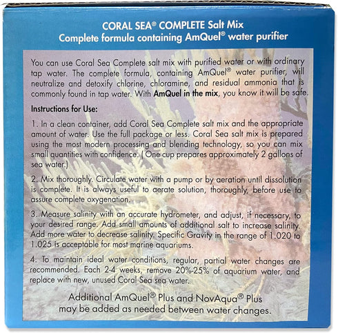 KORDON #22025 Coral Sea Salt Mix with Amquel, 7-Gallon for Aquariums