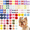 100pcs/50pairs Dog Hair Bows, Grooming Bulk with Rubber Bands in Mixed Colors, Toknot Bowknot Elastic for Small Medium