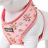 Blueberry Pet Soft & Comfy Floral Rose Dog Harness Vest, Baby Pink, Chest Girth 19.5" - 26", Medium