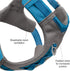 Kurgo Journey Air Dog Harness - Vest Harnesses for Dogs, Pet Hiking Harness for Running & Walking, Reflective, Padded,