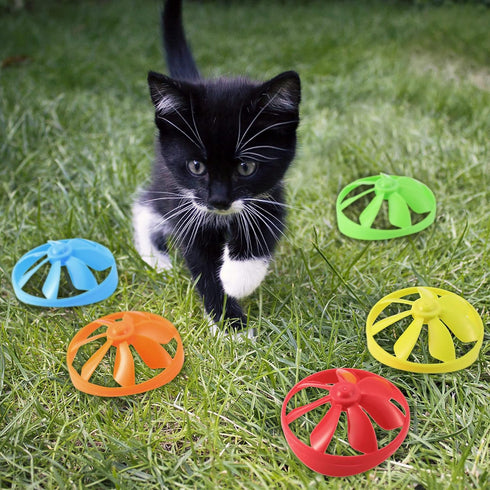 18 5 Sumind Pieces Interactive Cat Fetch Tracking Toys With Colors Flying Propellers for Indoor Pet Kitty Training