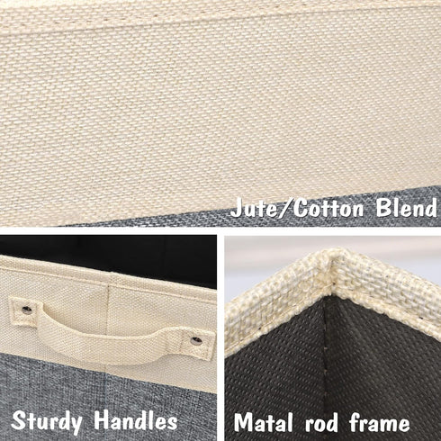 PET ARTIST Dog Toy Basket - Foldable Storage Box with Comfortable Handles for Dog Toys, Accessories, Gray, 15"x11"x9"