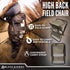 250 LBS, Black Sierra Folding Hunting Stool w/Under Seat Storage Pouch and Carry Strap, Lightweight Portable Hunt Chair