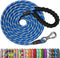 NTR Long Dog Leash 50 FT, Rope Leash with Swivel Lockable Hook, Reflective, for Medium and Large Dogs, Blue