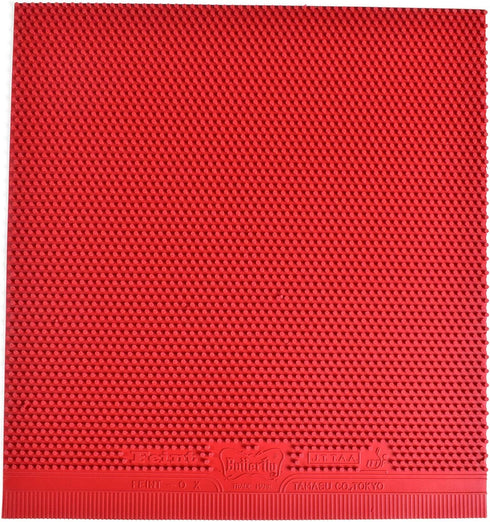 1 Butterfly Feint OX Table Tennis Rubber Sheet - No Sponge (OX) - Red or Black - Long Pips Butterfly Table Tennis