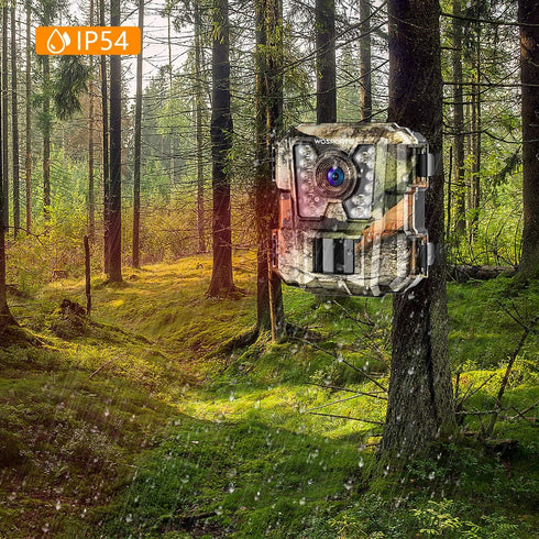 WOSPORTS Camera,24MP 1080P Mini Trail HD Game Camera Motion Activated with IR Night Vision Waterproof Video Deer Cam