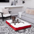 Happy Hounds Daisy Deluxe Supportive Sherpa Dog Bed, Large (48 x 36 in.), Red