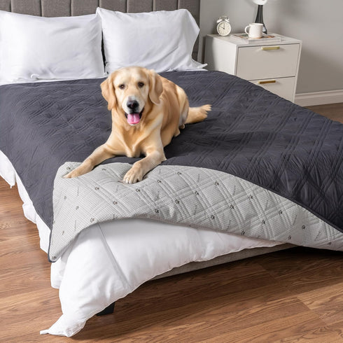 PetAmi Waterproof Couch Cover for Dogs, Reversible Sofa Protector, Washable Blanket for Pet Cat Bed, 102x82 Gray