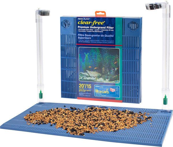 Penn-Plax Undergravel Aquarium Filter for 15-20 Gallon Tanks – Two Plates for Clear Water