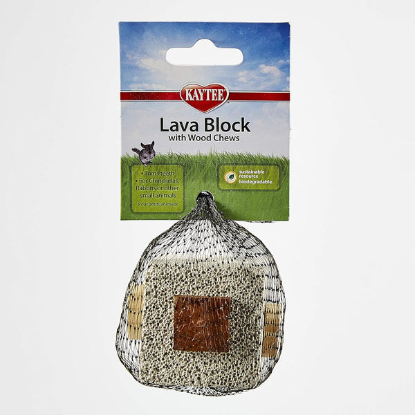 Kaytee Lava Block Chew Toy, 2.5" x 2.5" x 5"
