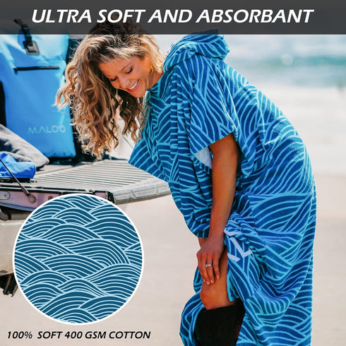 Swimming Malo'o Mehana Changing Poncho - Cotton - Great for After Surfing