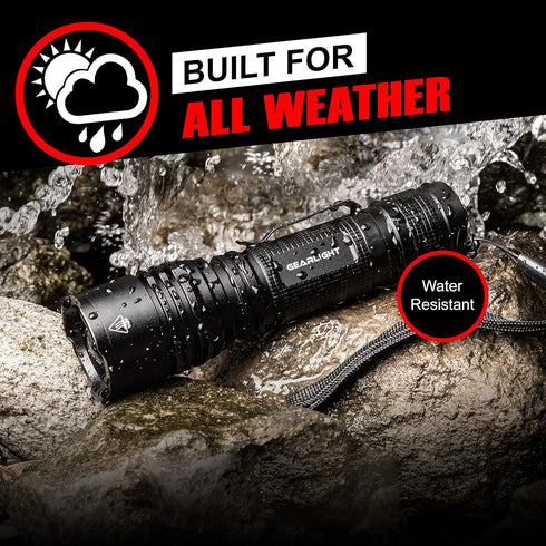 GearLight LED Tactical Flashlights - High Lumens Mini Flashlights for EDC Carry, Compact Emergency Gear, Water Resistant