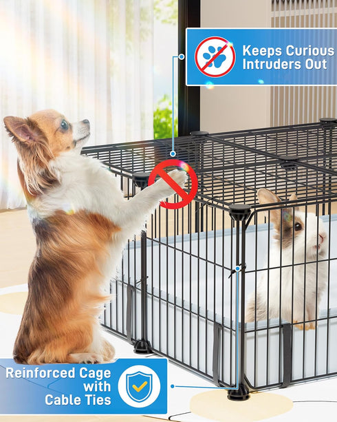 2, 20 (56" 24" 12" BUCATSTATE Guinea Pig Cages for Panels Guinea Pigs Playpen with Waterproof Mat, Metal Rabbit Cage