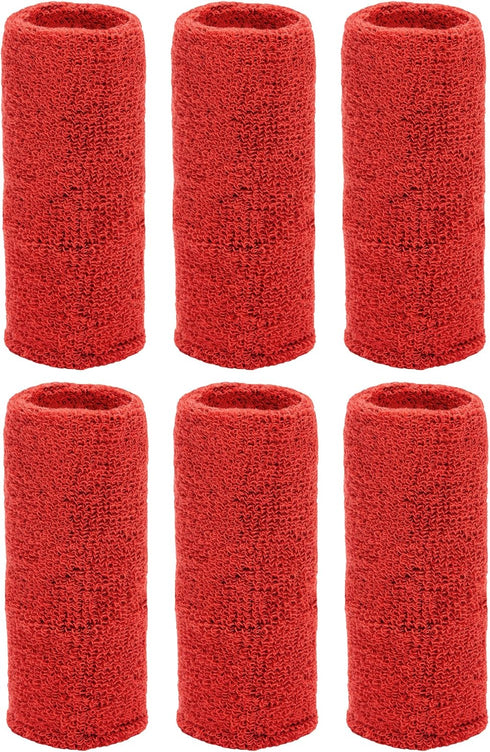 Unique Sports 6 Pack of 6-Inch Long Wrist Towel Wristbands