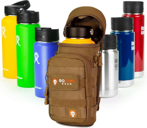 Go Time Gear Molle Water Bottle Holder, Tactical Canteen Pouch for Backpacks, Fits Up to 40 oz.