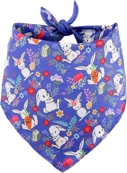BoomBone Easter Dog Bandana | 2 Pack Triangle Bibs Pet Scarf for Small to Large Dogs and Cats