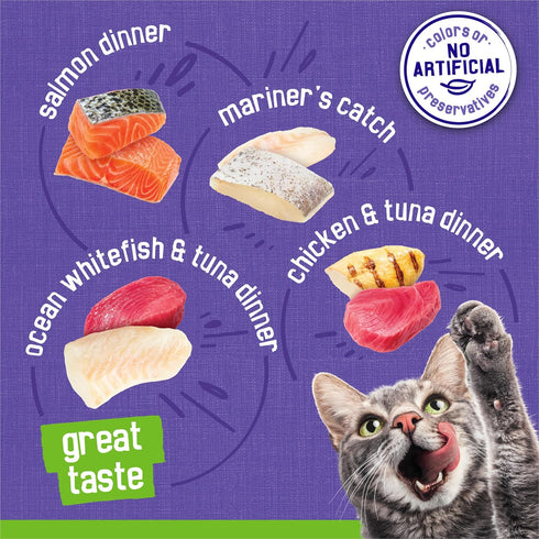 Pack 48 Purina Friskies Pate Wet Cat Food Variety Seafood and Chicken Pate Favorites - ct. Can