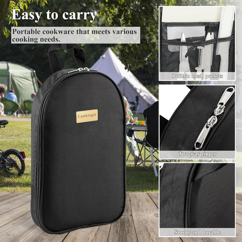 Portable Kitchen Cooking Utensils Set - Camping Gear Must-Have Supplies for Outdoor BBQ, Grill, Picnic, Hiking
