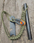 FOSTAR 5 Inch Emergency Weatherproof Flint Ferrocerium Rod Fire Starter with Whistle and Paracord Lanyard