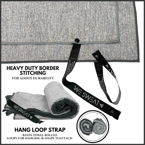 (2 Pack) We Sweat's Microfiber Towels Perfect for Travel, Gym Shower & Camping. Ultra Compact - Lightweight Shower