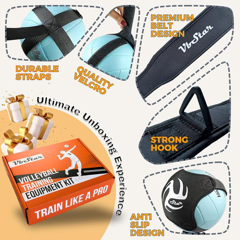 Volleyball Training Equipment Aid - Perfect Solo Serve & Spike Trainer for Beginners & Pros