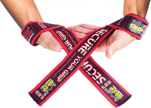 Grip Power Pads PRO Level Cotton Lifting Straps - Neoprene Wrist Pad Support & Silicone Grip, 24" Long, 2" Wide