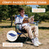 300LBS FUNDANGO Folding Padded Camping Chair, Portable Outdoor Full Back Lawn Arm Chair with Side Table Cup Holder Side