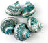 Heyiwell 3.5"~4.5" Inch Natural Large Jade Banded Turbo Seashells&Hermit Crab Shells