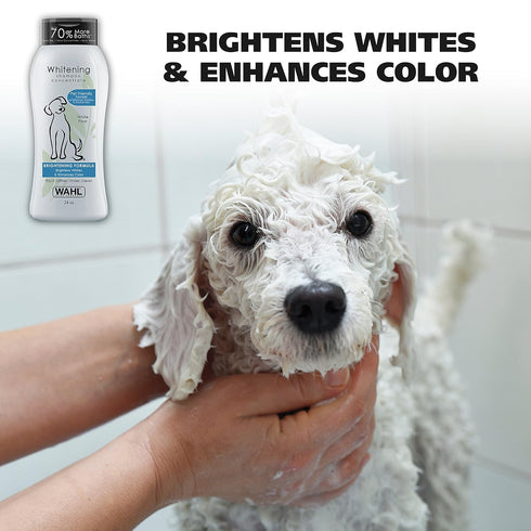Wahl USA Whitening Shampoo White Pear scent for Pets – Whitening & Animal Odor Control with Silky Smooth Results for Grooming Dirty Dogs – 24 oz - Model 820001A