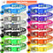 GAMUDA 12Pcs Reflective Puppy Collars, Soft Nylon Whelping Identification Collars, Glow in The Dark, Adjustable Buckle,