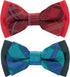 Blueberry Pet Gift Box with 2 Handmade Dog Cat Bow Ties, Scottish Plaid Tartan Style in Scarlet Red & Emerald Green, 4"