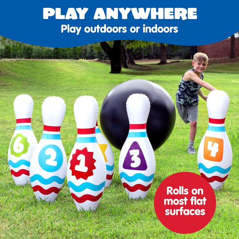Set JOYIN Giant Inflatable Bowling for Kids and Adults, Christmas Birthday Party Games, Kids Education Motor Skills