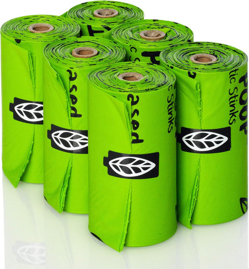PLANET POOP Home Compostable Dog Poop Bags, 60 Premium Un-Scented Pet Waste Bags on Refill Rolls, Thick Leakproof