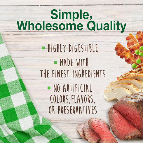 Nylabone Healthy Edibles Natural Dog Chews, Roast Beef, Chicken & Bacon Flavor Treats for Dogs, Small/Regular (3 Count)