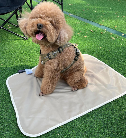 Kritter Planet Waterproof Cooling Dog Mat, Soft Lightweight Cooling Pet Blanket for Summer, 20 x 30 inch, Taupe