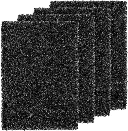 Honoson 4 Pack Aquarium Bio Sponge Filter Media Pad, Open Cell Foam Sheet Cut to Size, Black (8 x 4 x 1 Inch)